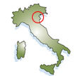 The location of the Veneto wine region in North East Italy