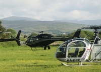 helicopters arrive at Tyn Rhos Hotel Caernarfon